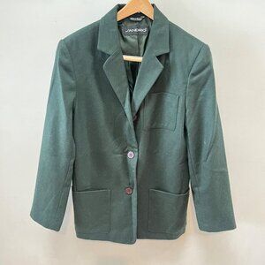 Dark Green Sandro Women's Wool‎ Blazer Jacket Size 10